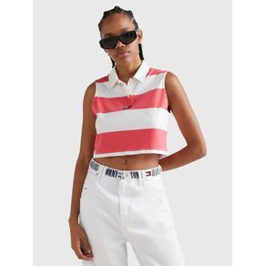 

Polo De Rayas Y Corte Cropped Sin Mangas De Mujer Talla: L