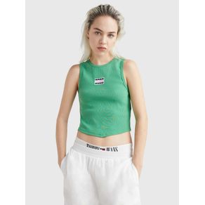 

Crop Top De Punto Elástico Con Parche De Mujer Talla: L