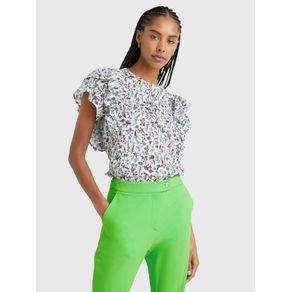 

Blusa Con Estampado Gráfico De Flores De Mujer Talla: 32