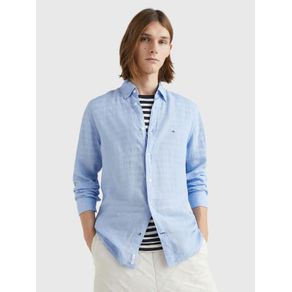 

Camisa En Popelín De Lino De Corte Regular De Hombre Talla: L