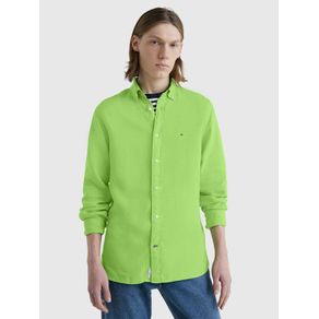 

Camisa En Popelín De Lino De Corte Regular De Hombre Talla: L