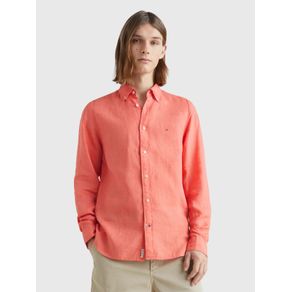 

Camisa En Popelín De Lino De Corte Regular De Hombre Talla: XS