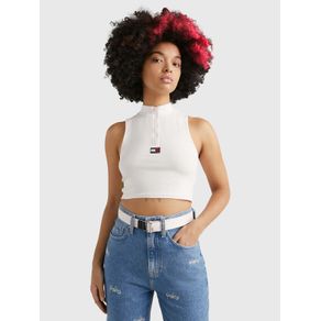 

Playera Cropped De Cuello Perkins Sin Mangas De Mujer Talla: L