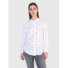 

Camisa Con Monograma Bordado De Mujer Talla: M