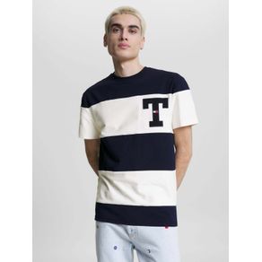 

Playera De Corte Clásico Con Rayas De Hombre Talla: XS