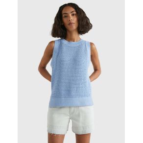 

Playera De Punto Calado Sin Mangas De Mujer Talla: L