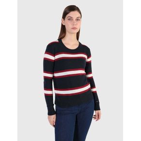 

Suéter De Lana Con Cuello Redondo Y Rayas De Mujer Talla: M