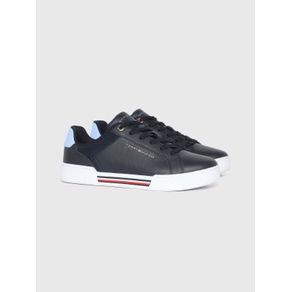 

Tenis De Piel Con Cinta Distintiva De Mujer Talla: 23
