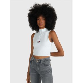 

Playera Cropped De Cuello Perkins Sin Mangas De Mujer Talla: L