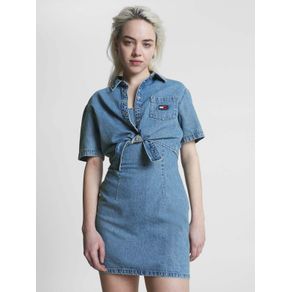 

Camisa De Denim Cropped Con Bolsillo De Parche De Mujer Talla: L