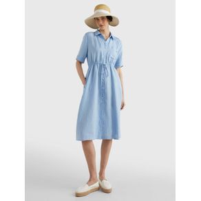 

Vestido Midi De Lino Con Corte Evasé De Mujer Talla: 32