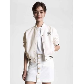 

Chamarra bomber universitaria con logo de mujer Talla: M