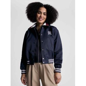 

Chamarra bomber universitaria con logo de mujer Talla: L