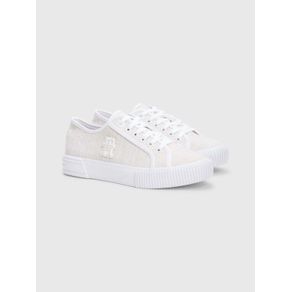 

Tenis bajos de tela con monograma de mujer Talla: 23