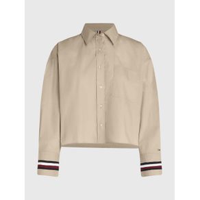

Camisa Global Stripe de corte cropped de mujer Talla: 32