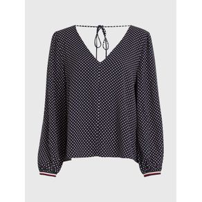 

Blusa de lunares con cuello de pico Talla: 32