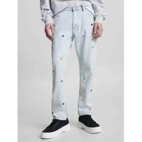 

Jeans Dad reciclados de corte regular cónico con bordado de hombre Talla: 28