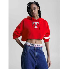 

Sudadera Letterman cropped con capucha de mujer Talla: L