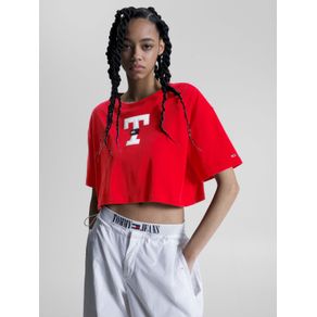 

Playera Letterman cropped de corte oversize Talla: L