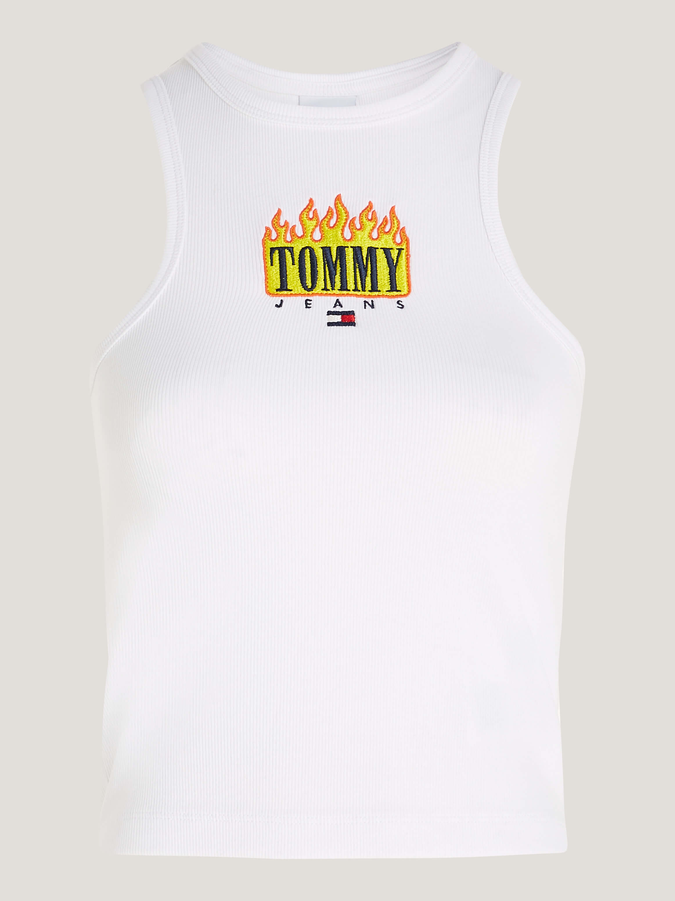 Playera sin mangas con logo de llamas mujer Tommy Jeans