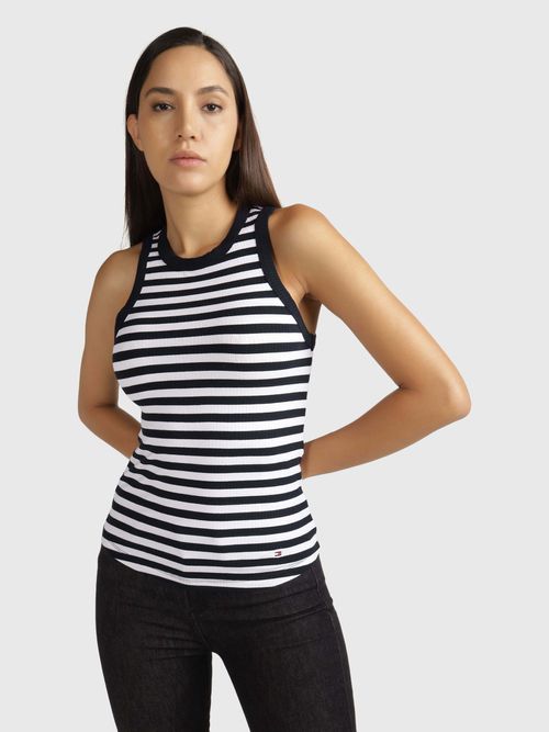 Playera-de-punto-elastico-sin-mangas-de-mujer