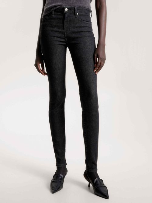Jeans-Como-TH-Flex-de-talle-medio-ceñidos-negros-de-mujer