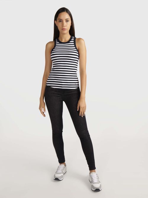 Playera-de-punto-elastico-sin-mangas-de-mujer