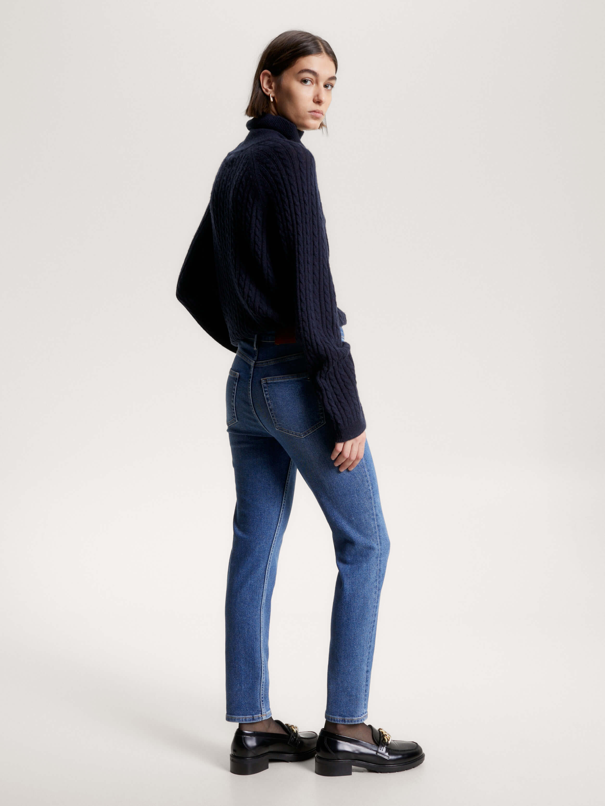 Jeans ajustados de talle alto mujer Tommy Hilfiger