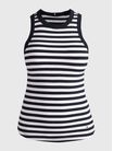 Playera-de-punto-elastico-sin-mangas-de-mujer