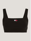 Crop-top-acanalado-con-parche-de-Tommy-de-mujer
