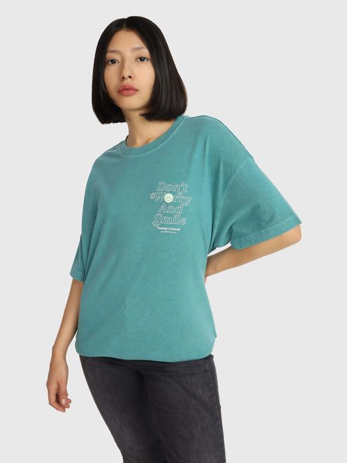 Playera-con-estampado-smile-de-mujer-DW0DW17814-CT0