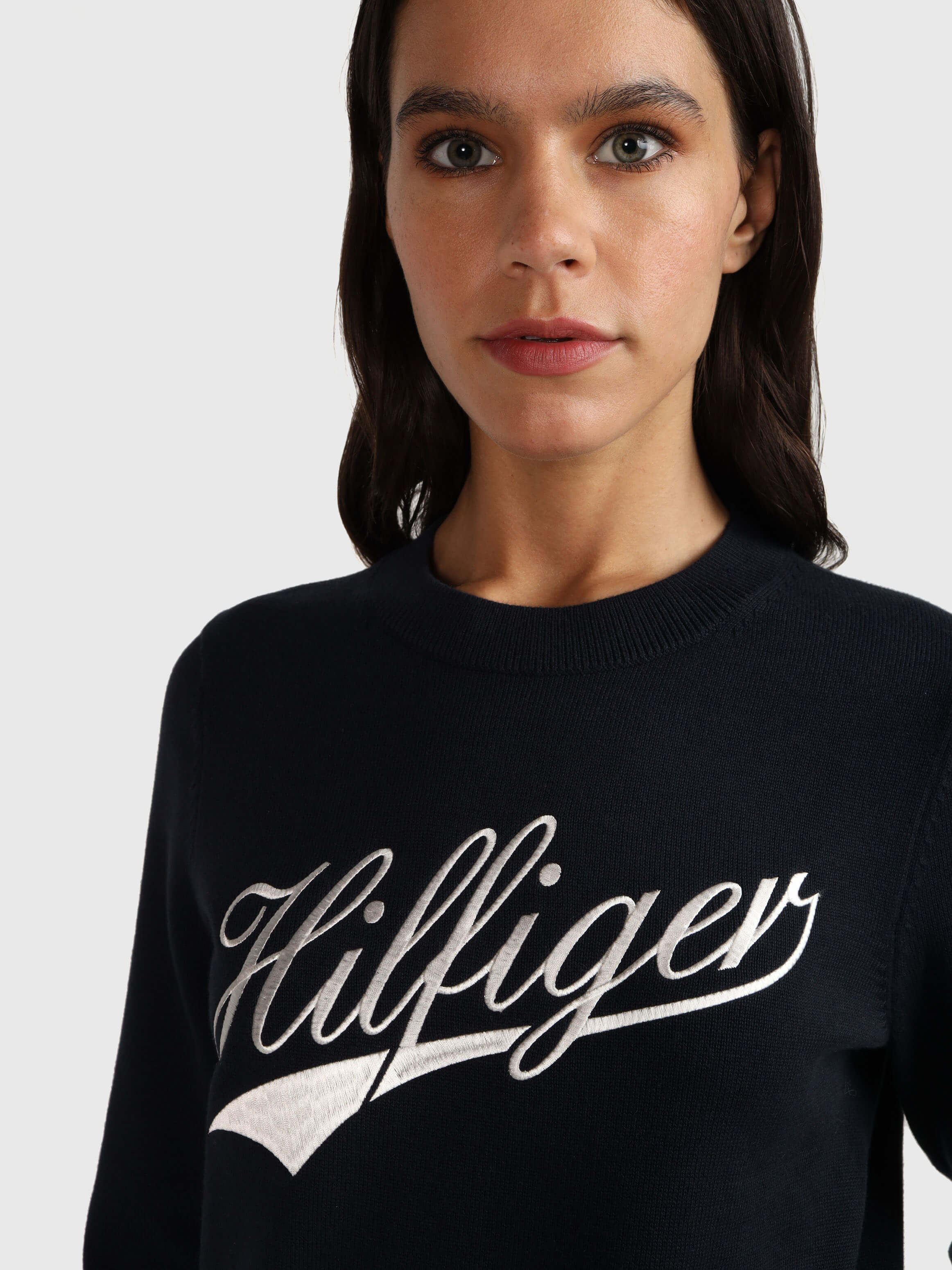 Suéter con firma bordada de mujer Tommy Hilfiger