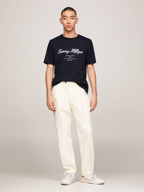 Playera-Exclusive-de-punto-con-logo-Script-de-hombre-MW0MW33691-DW5