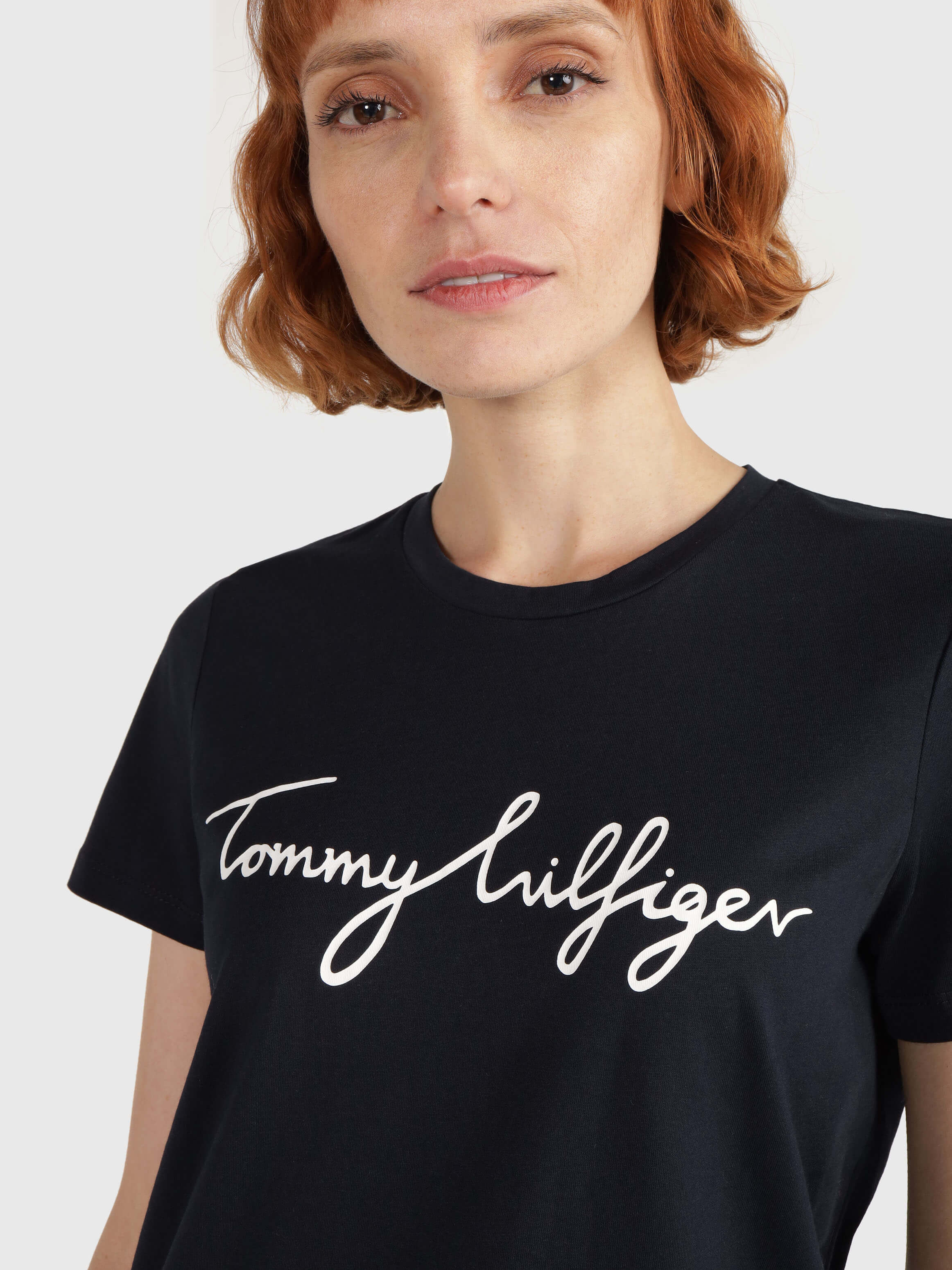 Playera de cuello redondo con logo mujer Tommy Hilfiger