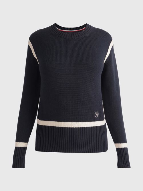 Sueter-con-franjas-contrastantes-de-mujer