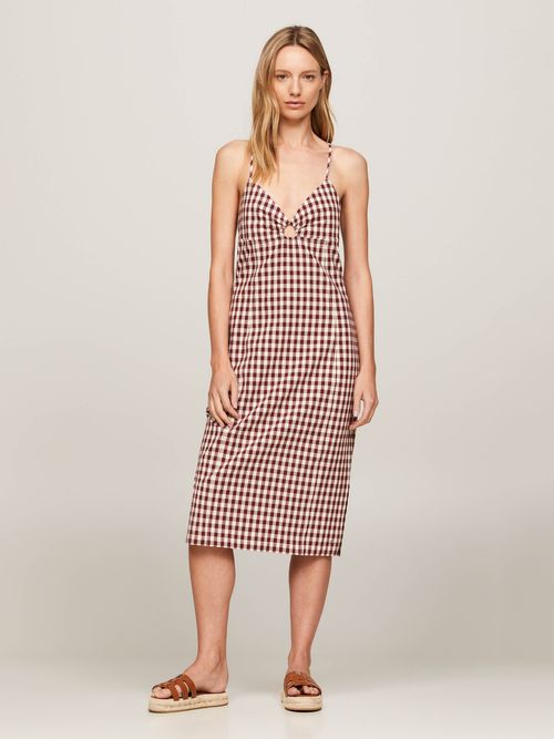 Vestido-ajustado-de-cuadros-Vichy-de-mujer-Tommy-Hilfiger-WW0WW41418-0QJ