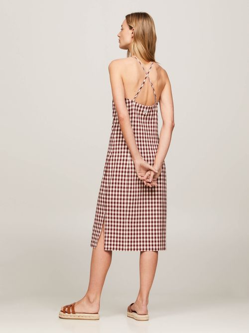 Vestido-ajustado-de-cuadros-Vichy-de-mujer-Tommy-Hilfiger-WW0WW41418-0QJ