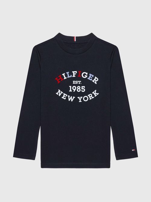 Playera-tommy-hilfiger-con-logo-aterciopelado-de-niño-de-niño-Tommy-Hilfiger
