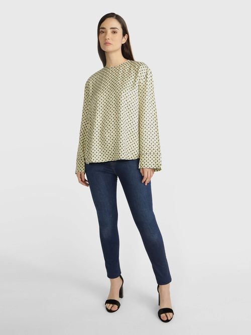 Camisa-tommy-hilfiger-con-estampado-de-rombos-de-mujer-de-mujer-Tommy-Hilfiger