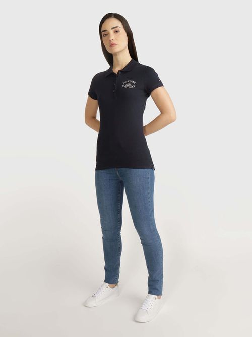 Polo-tommy-hilfiger-con-logo-bordado-de-mujer-de-mujer-Tommy-Hilfiger