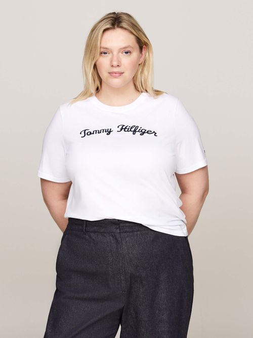 Playera-con-logo-bordado-en-Script-Curve-de-mujer-Tommy-Hilfiger