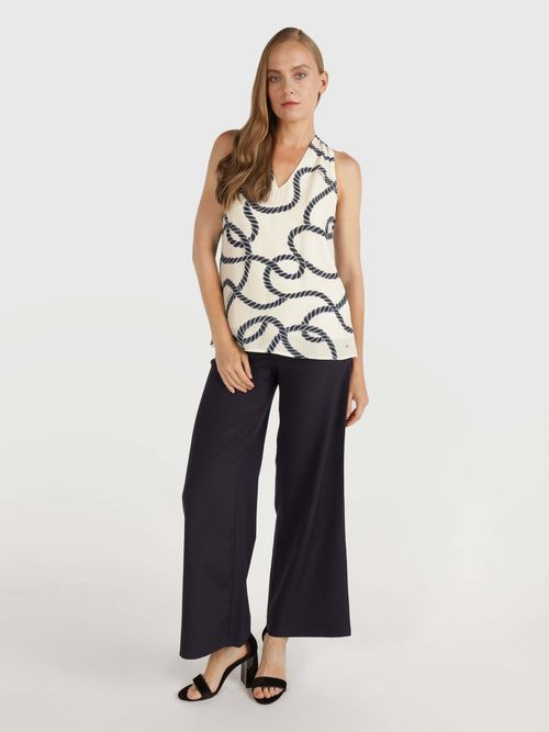 Blusa-con-cuerda-estampada-de-mujer-Tommy-Hilfiger