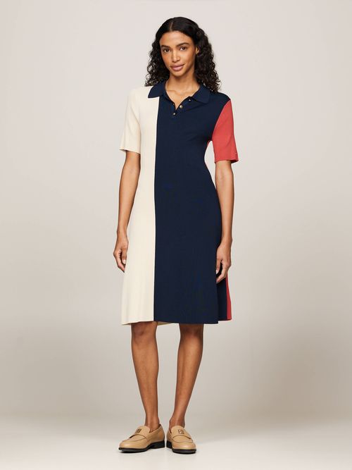 Vestido-tipo-polo-de-punto-con-corte-slim-de-mujer-Tommy-Hilfiger