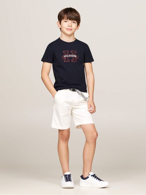 Pantalon-chino-corto-con-cinturon-de-niño-Tommy-Hilfiger