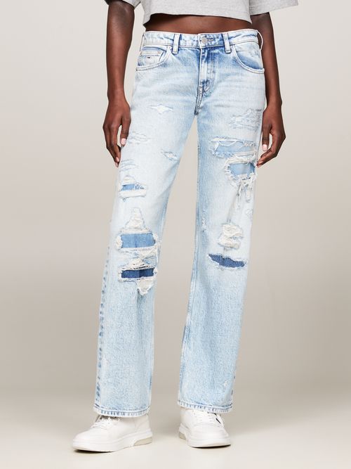 Jeans-Sophie-rectos-de-talle-bajo-y-desgastados-de-mujer-Tommy-Jeans-DW0DW18248-1AB