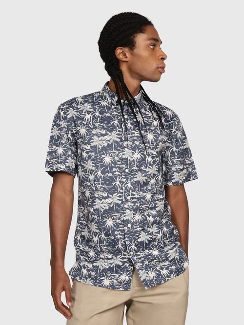 Camisa-estampado-agradable-mangas-cortas-de-hombre-Tommy-Hilfiger-MW0MW37775-DBZ