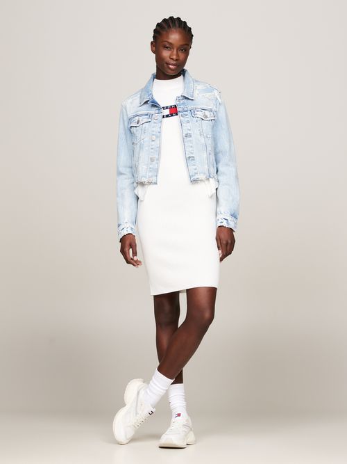 Chamarra-vaquera-desgastada-de-corte-slim-de-mujer-Tommy-Jeans-DW0DW18555-1AB