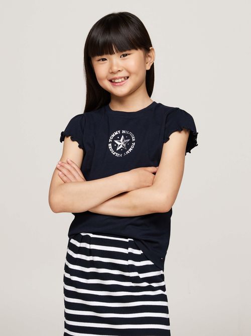 Playera-de-manga-distintiva-de-niña-Tommy-Hilfiger-KG0KG08251-DW5