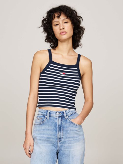 Crop-top-acanalado-con-parche-de-Tommy-de-mujer-Tommy-Jeans-DW0DW19930-0A5