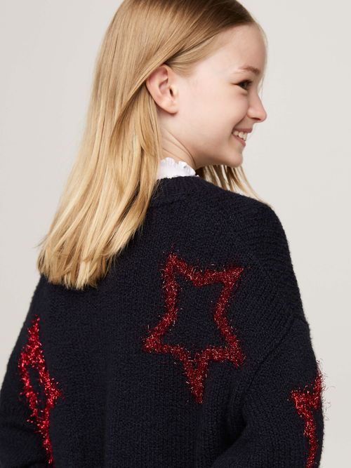 Vestido-Sueter-con-estrellas-metalizadas-de-niña-Tommy-Hilfiger-KG0KG08211-DW5